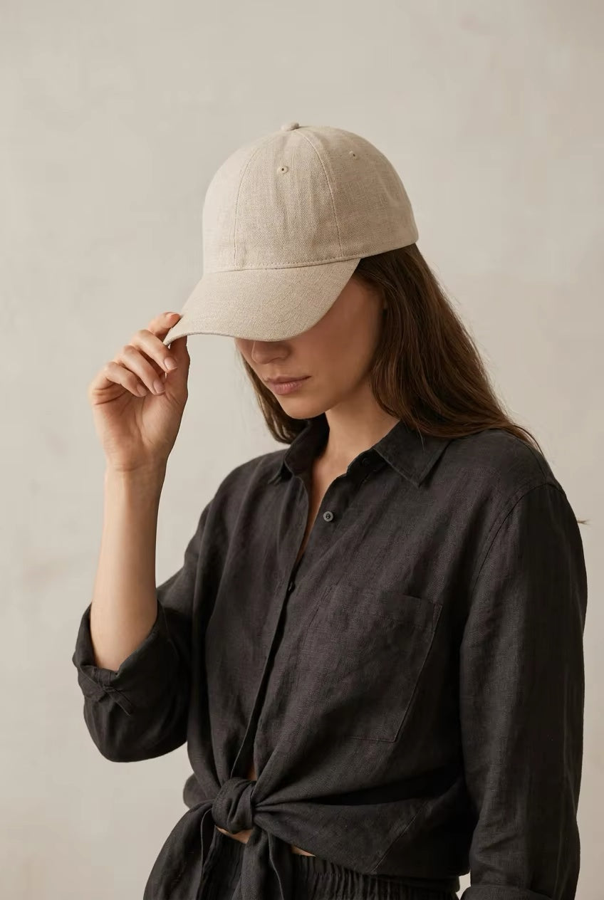 The Essential Linen Baseball Cap | Minimalist Unstructured "Dad Hat" for Summer
