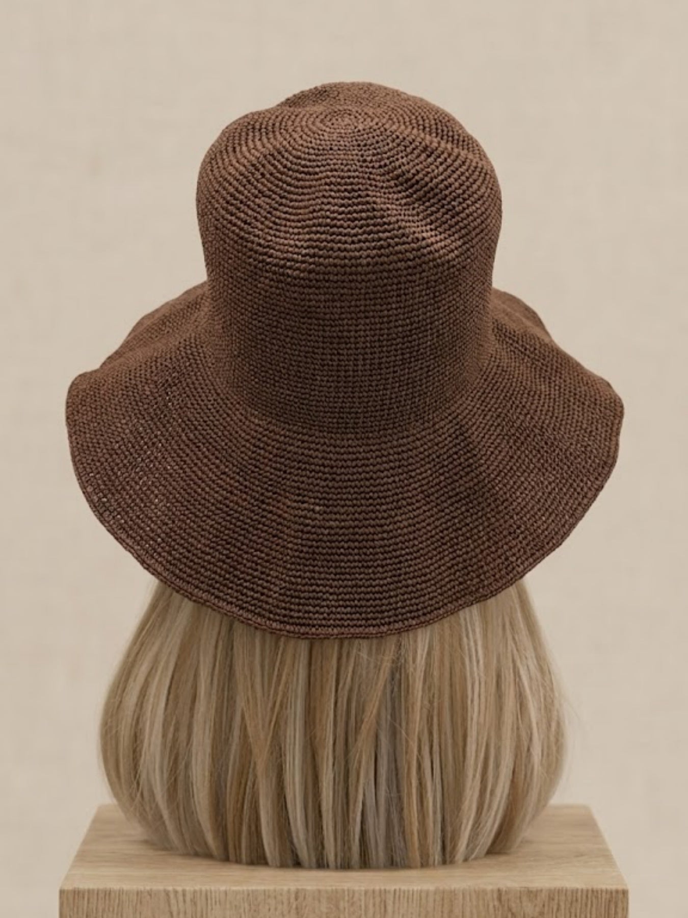 Knit Sun Hat - Elegant Wide-Brim Straw Bucket Hat for Women